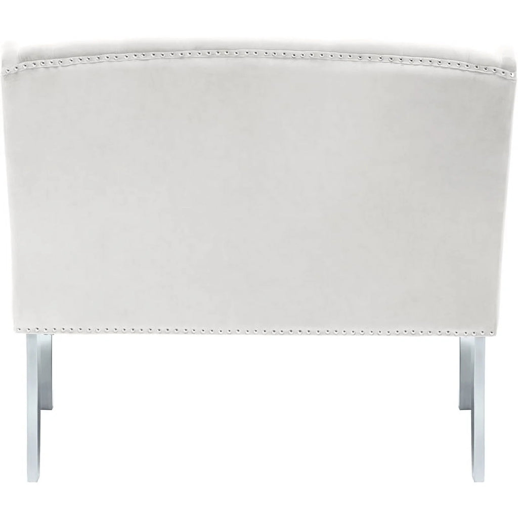 Cream Velvet Settee Bench J423