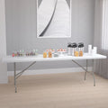 8-Foot Granite White Plastic Folding Table E4073