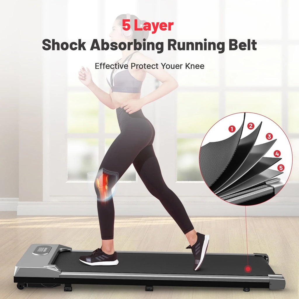 2 in 1 Under Desk Treadmill with Remote Control and LCD Display T50982