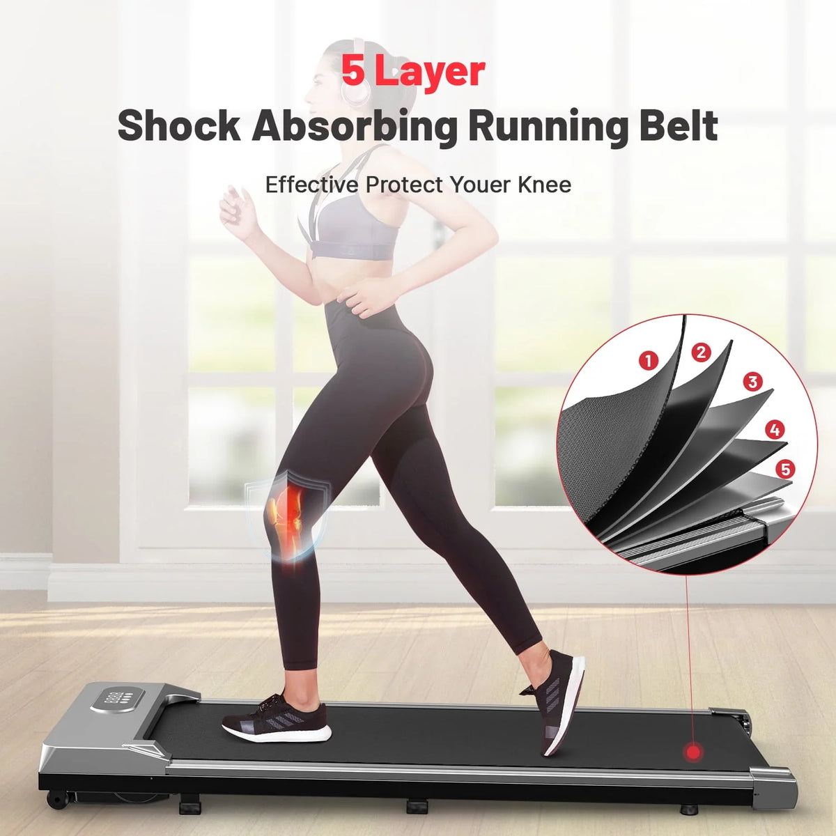 2 in 1 Under Desk Treadmill with Remote Control and LCD Display T50982