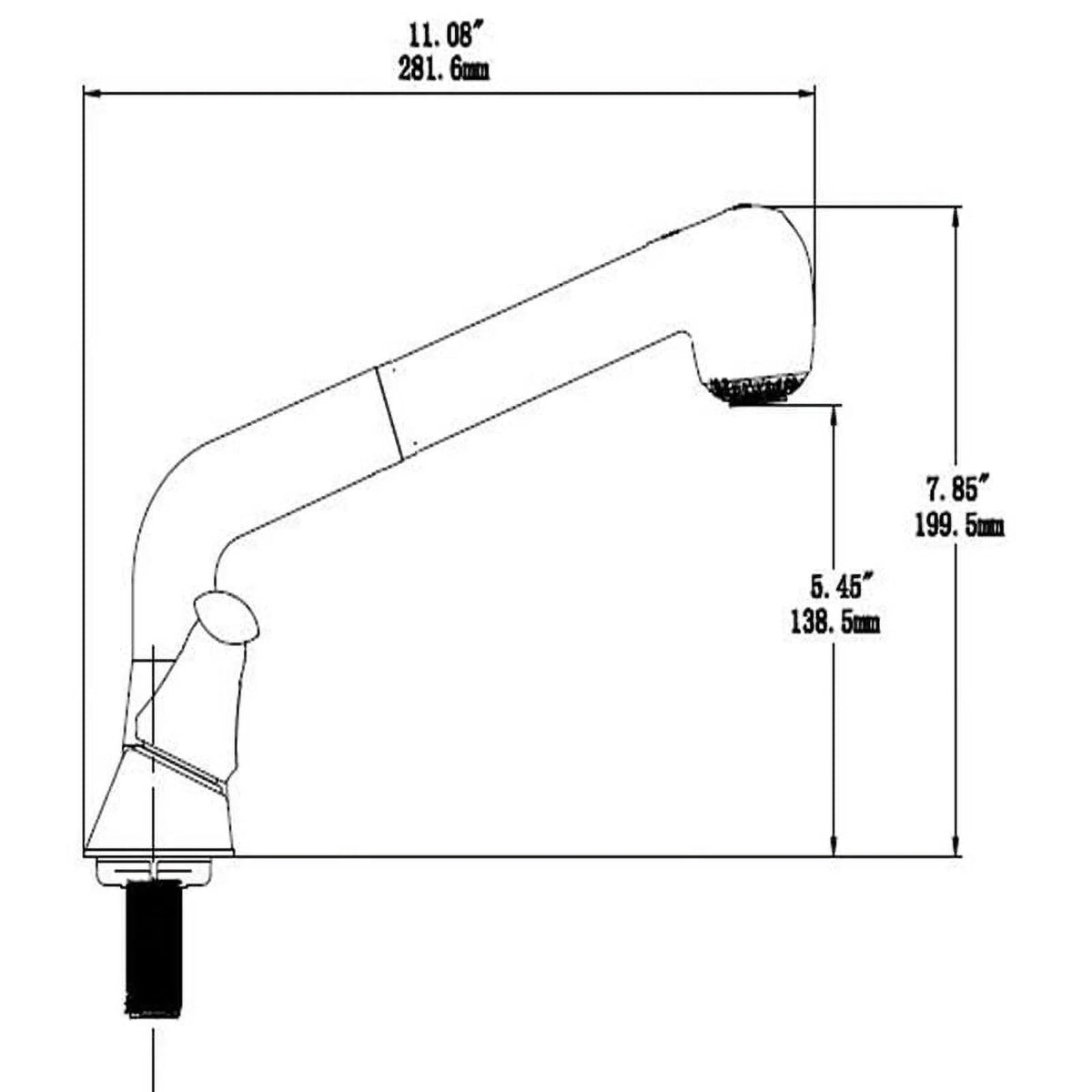 Chrome Two Handle Pullout Laundry Faucet S7766