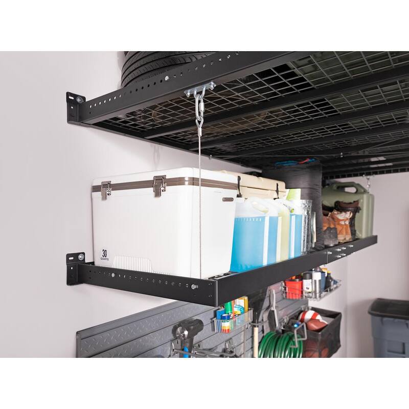 Steel Garage Wall Shelving in White (2-Pack) L864691