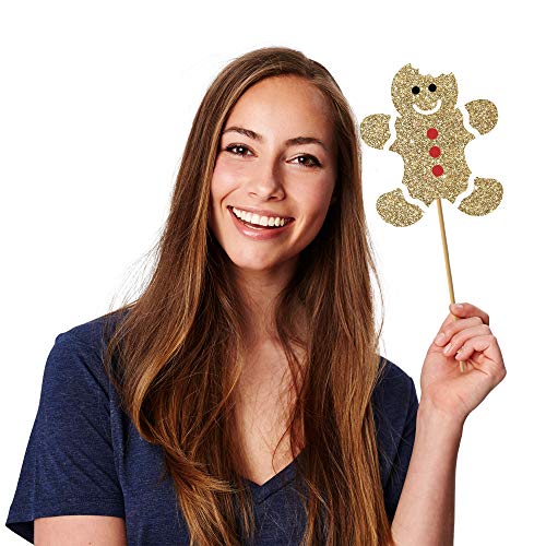 Christmas Photo Booth Props Set of 32 Red Green Gold Selfie Signs J44299