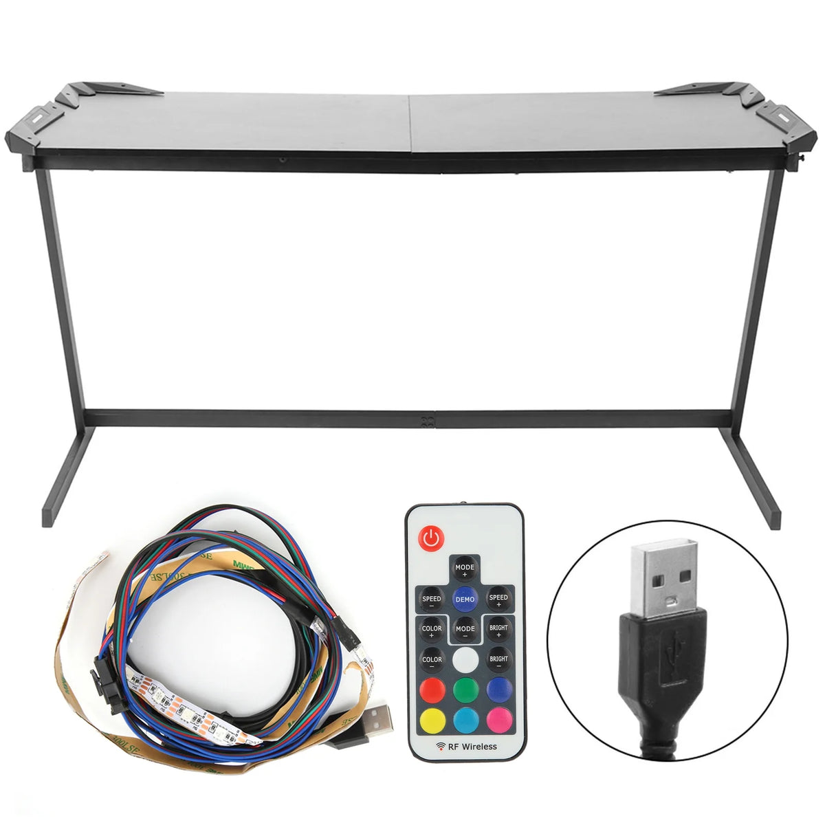 Black 59in Computer Desk Gaming Desk with LED Light T510