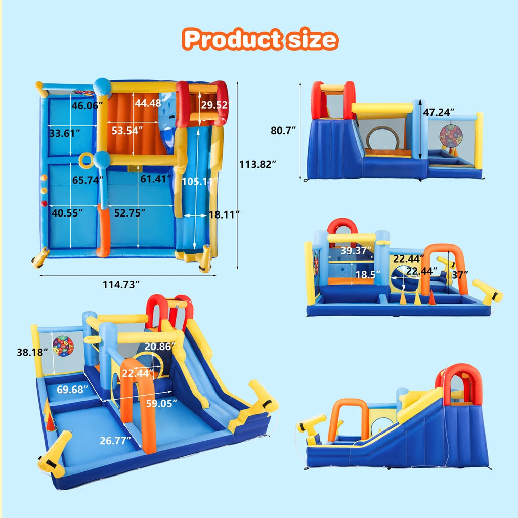 Inflatable Water Slide Bounce House with Splash Pool C222