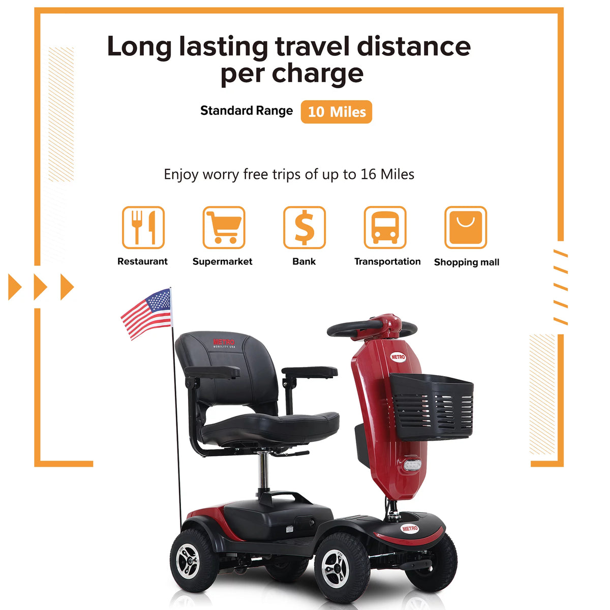 Red Mobility Scooter with Windshield B59026