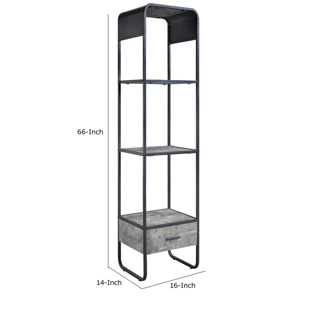 66 Inch Gray 3 Shelves Metal Frame Side Pier C265813