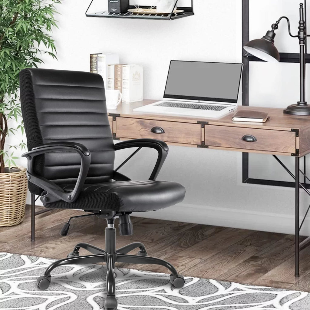 Ergonomic Bonded Leather Swivel Office Chair with Armrests X23633