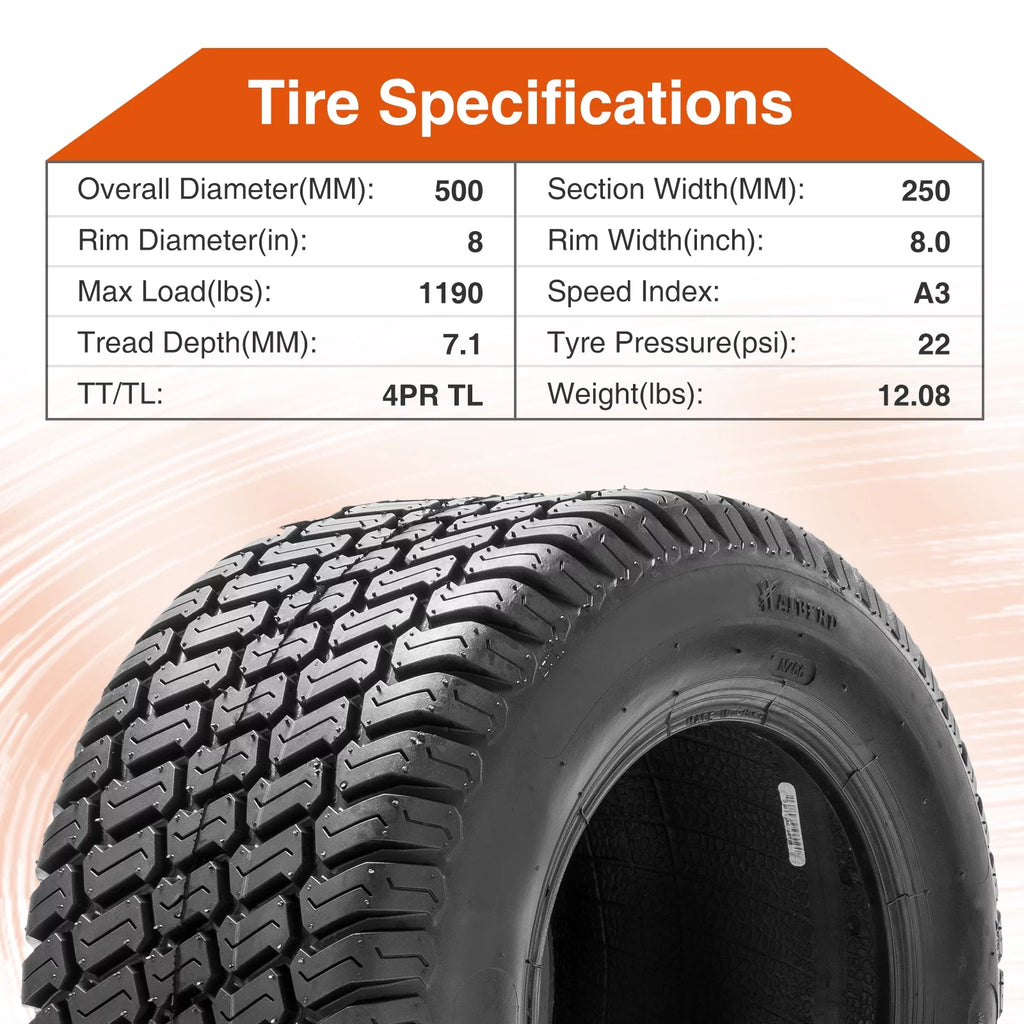 20x10-8 Tubeless Turf Tires Set of 2 K9958