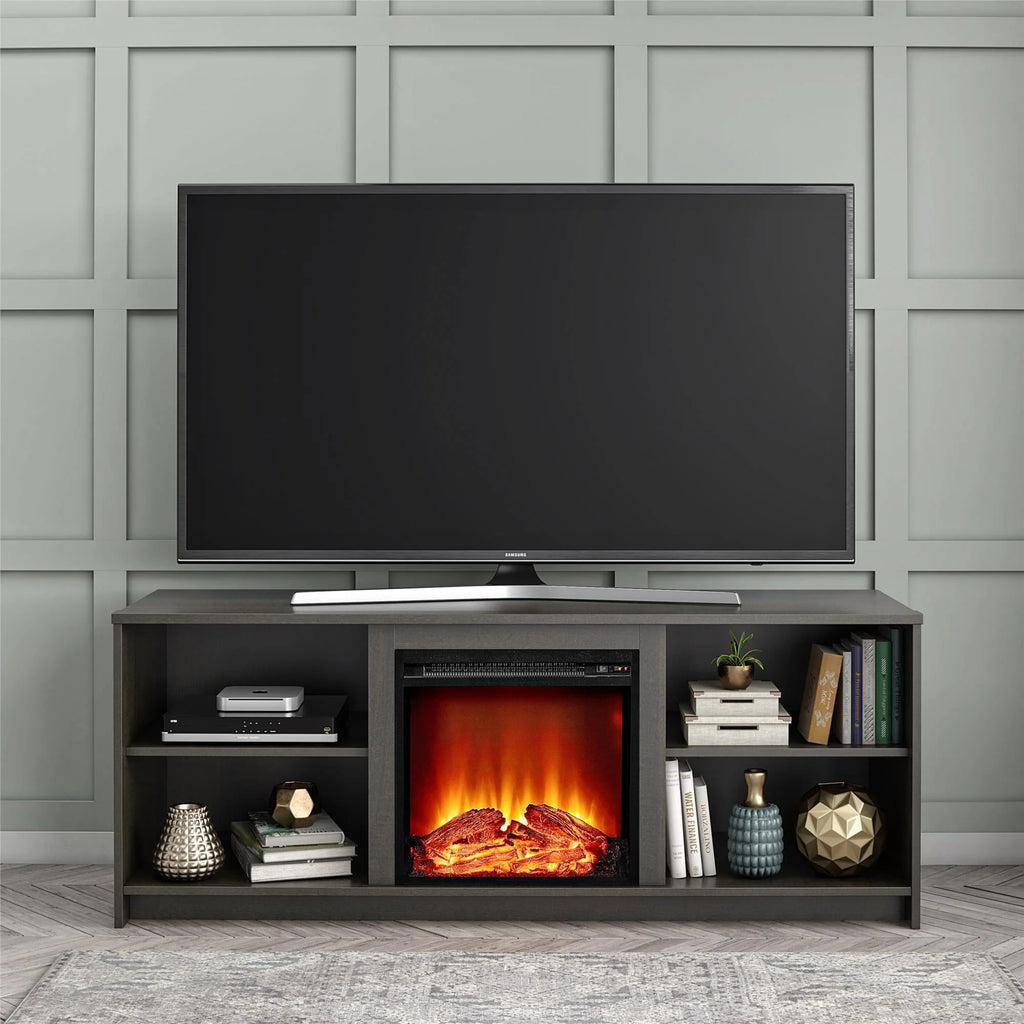 Black Oak Fireplace TV Stand M9731