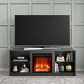 Black Oak Fireplace TV Stand M9731