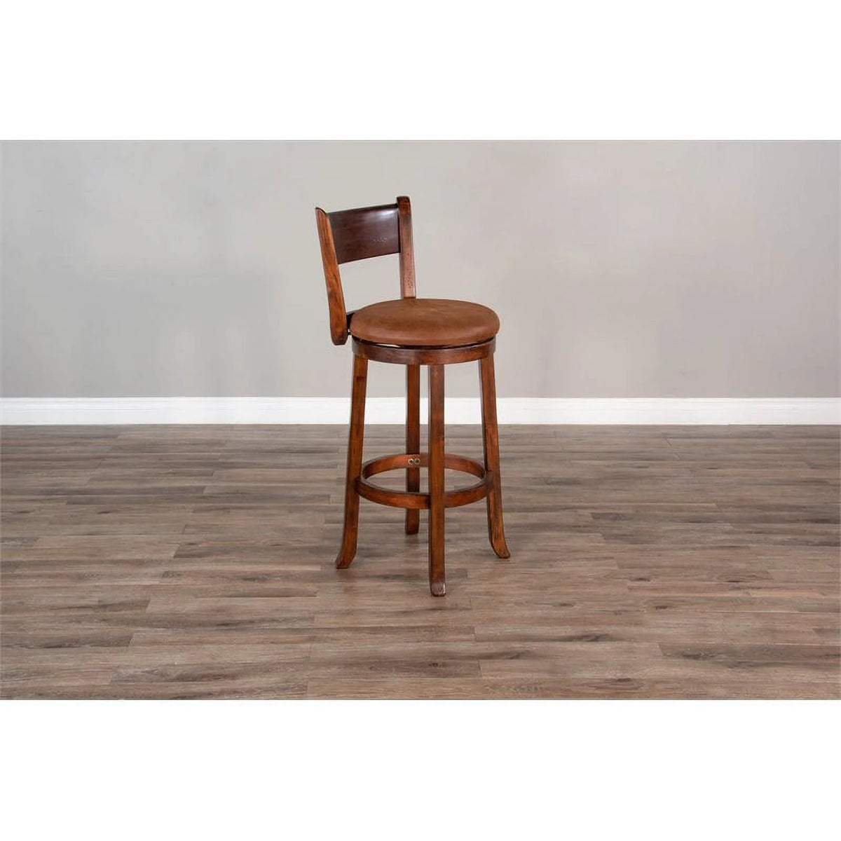 Mahogany Wood Swivel Barstool Z615
