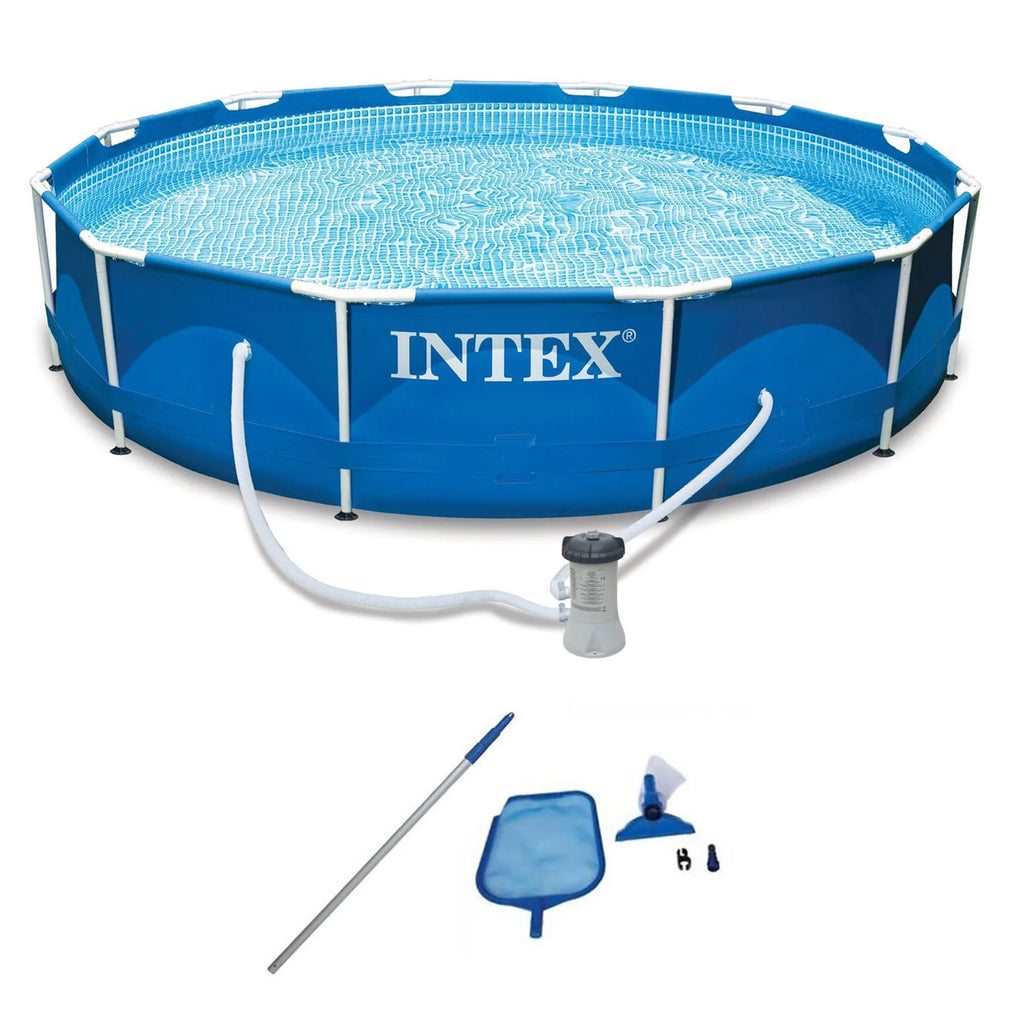 12' x 2.5' Round Pool with Filter Pump and Cleaning Kit L75968