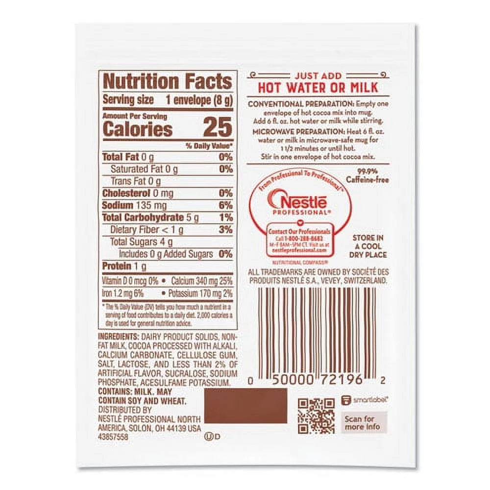 Hot Cocoa Mix Envelopes, 0.28 Oz Packet, 5 Boxes Z278