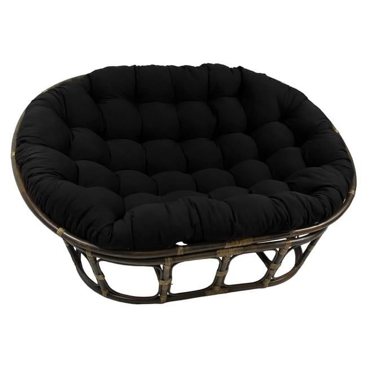Black Solid Twill Double Papasan Cushion E762