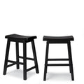 Black Saddle Seat Counter Height Stool Set of 2 Y282673