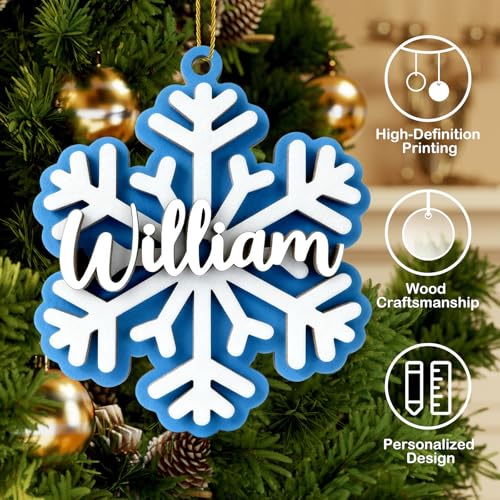 3D Wooden Personalized Dog Christmas Ornament with Name U17301
