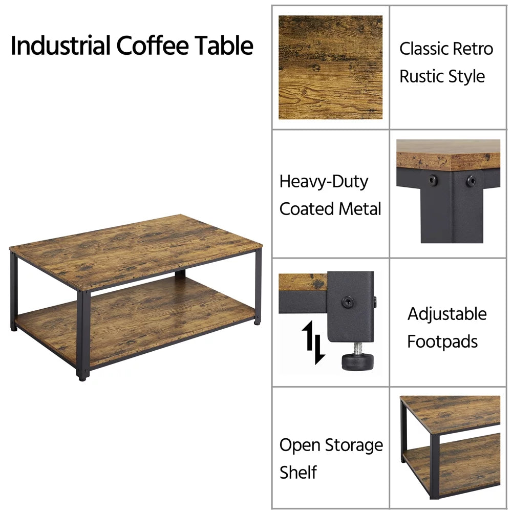 Coffee Table with Storage Shelf U793