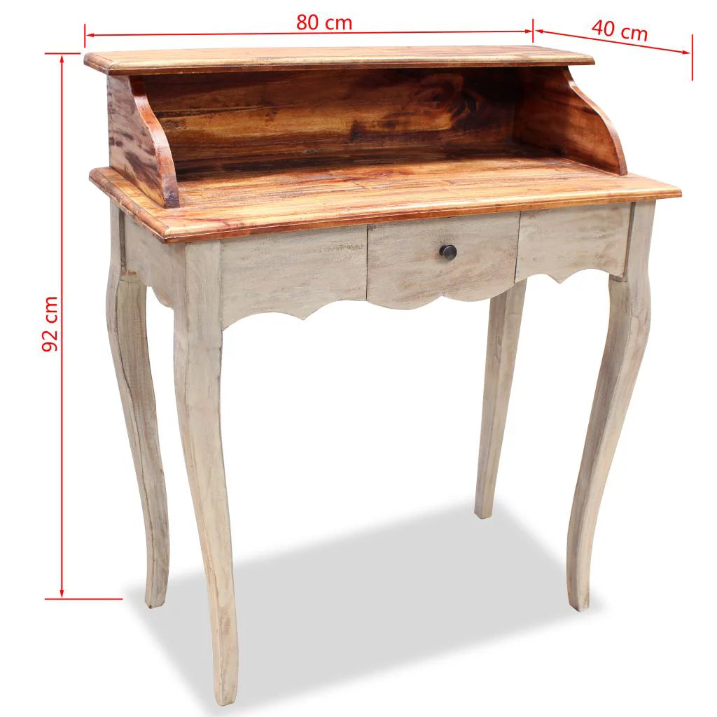 Writing Desk with Storage Drawers and Curved Leg C6388