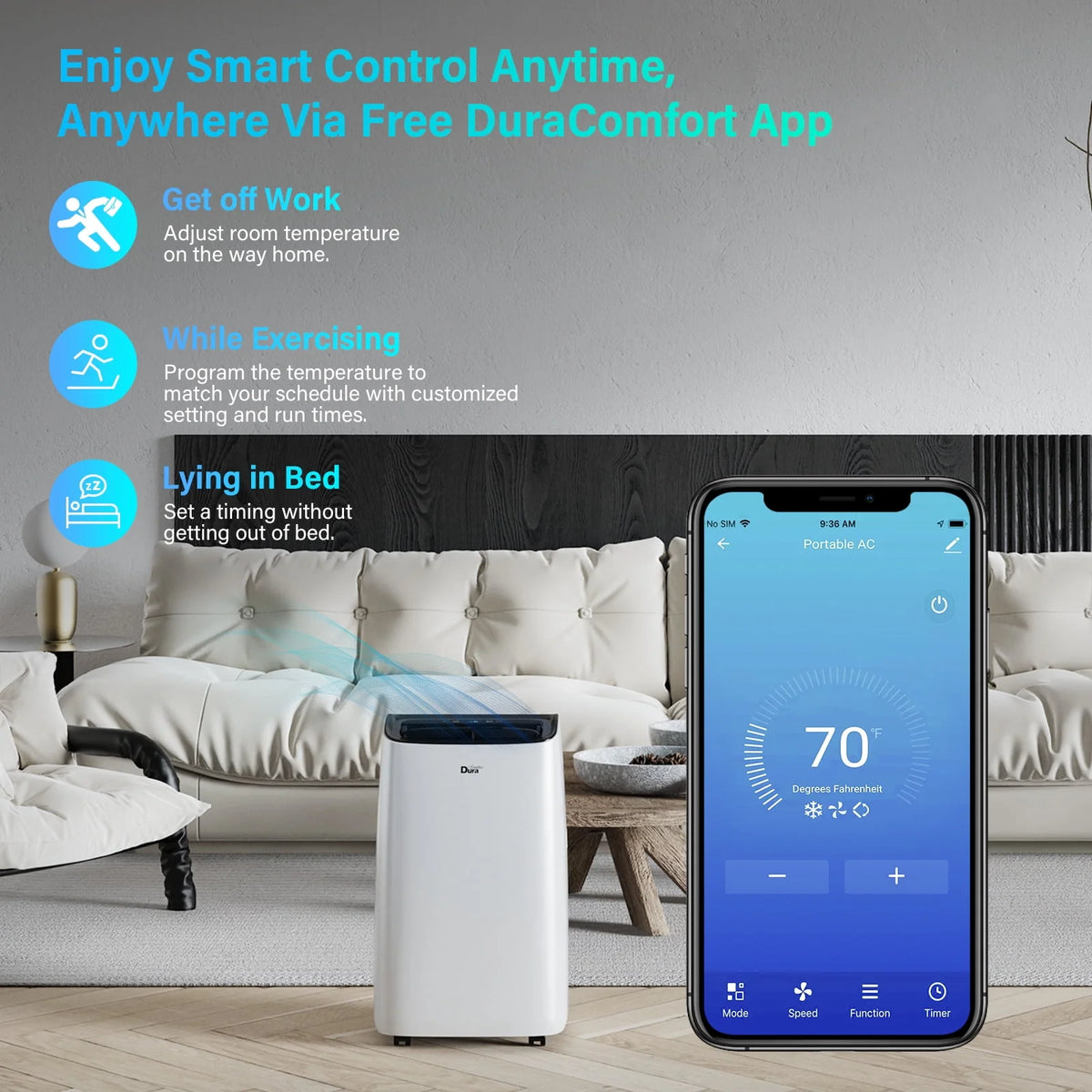 12000 BTU White Portable Air Conditioner Y9174