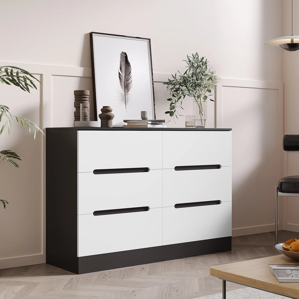 Black & White 6 Drawer Dresser R616204
