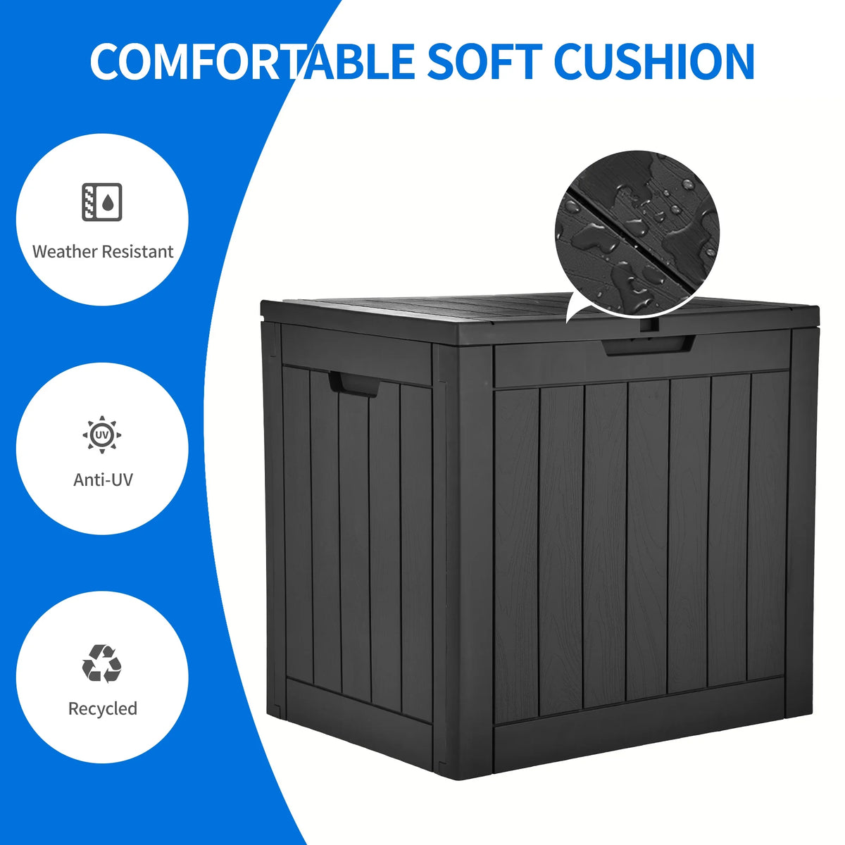 30 Gallon Black Waterproof Resin Outdoor Storage Chest N950688