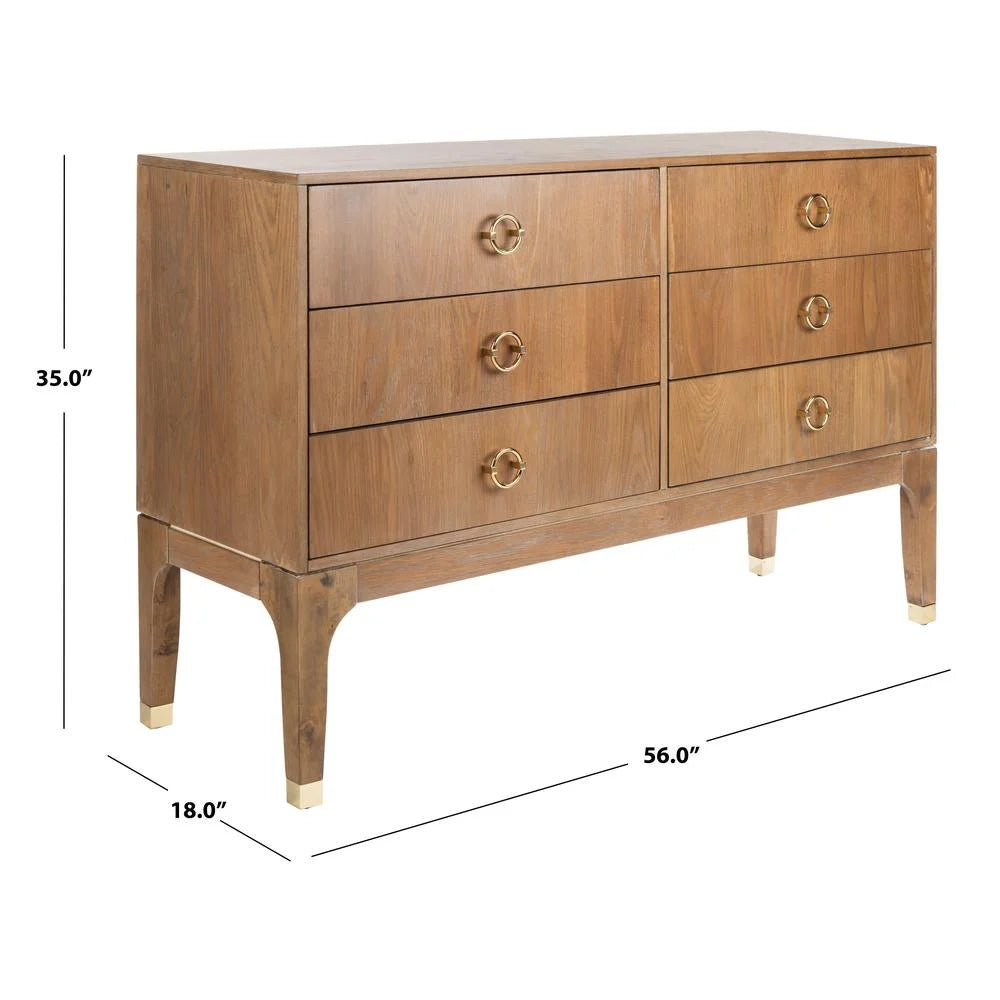 6 Drawer Rustic Oak Dresser Z875741