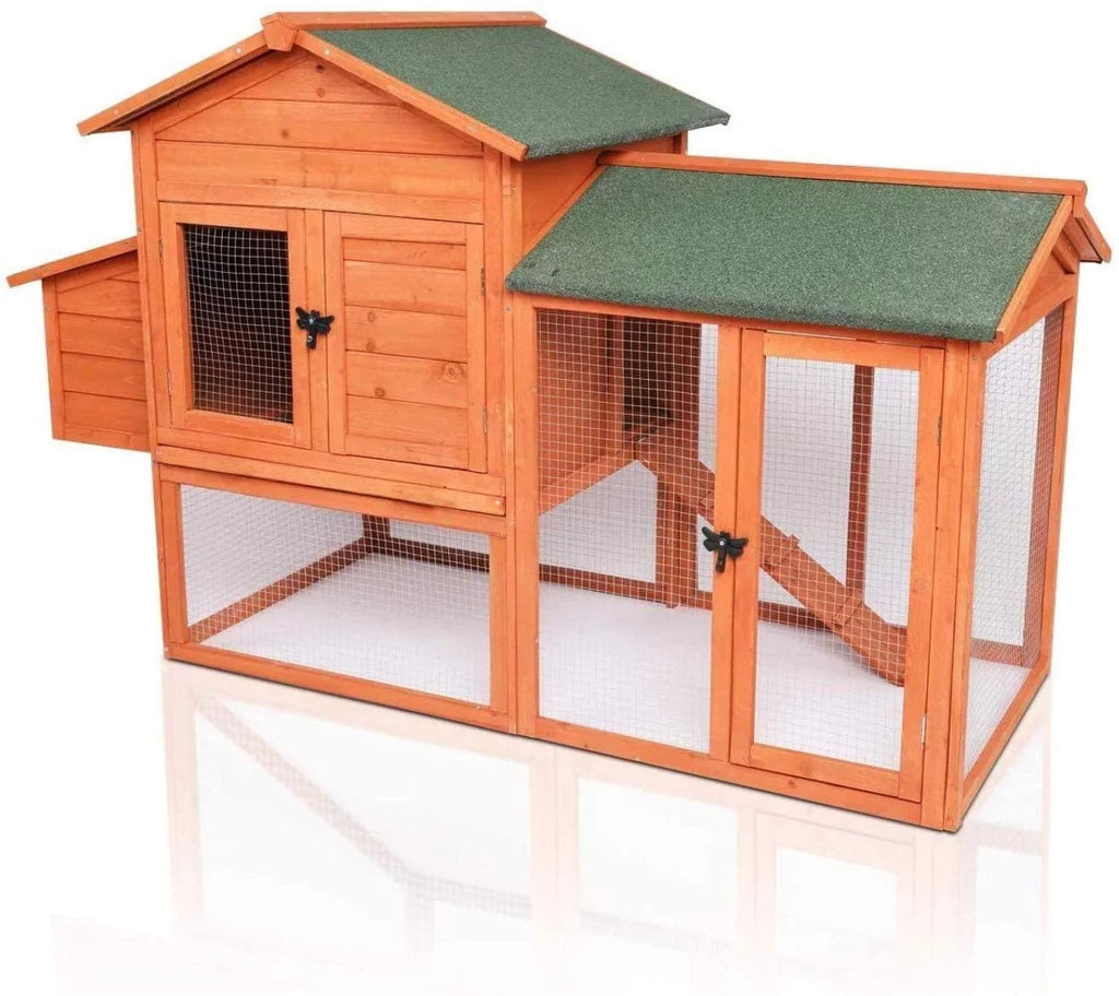 52'' Wooden Chicken Coop with Nesting Box F883