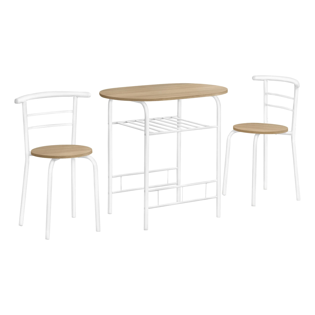 Dining Table Set 3pcs Set 32" L Metal Natural White W91646