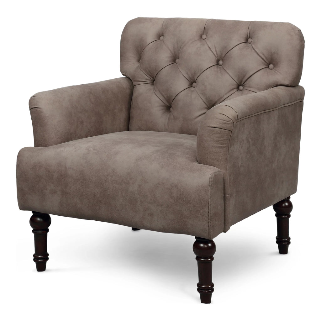 Brown Faux Leather Tufted Accent Chair M2283