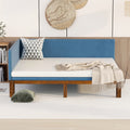 Blue Full Size Upholstered Linen Daybed Q885882