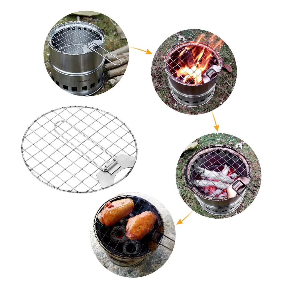 Portable Windproof Wood Stainless Steel Stove P901981
