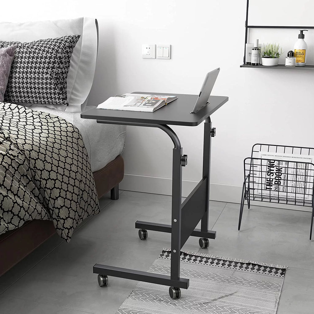 C-Shaped Side End Table with Wheels J946004
