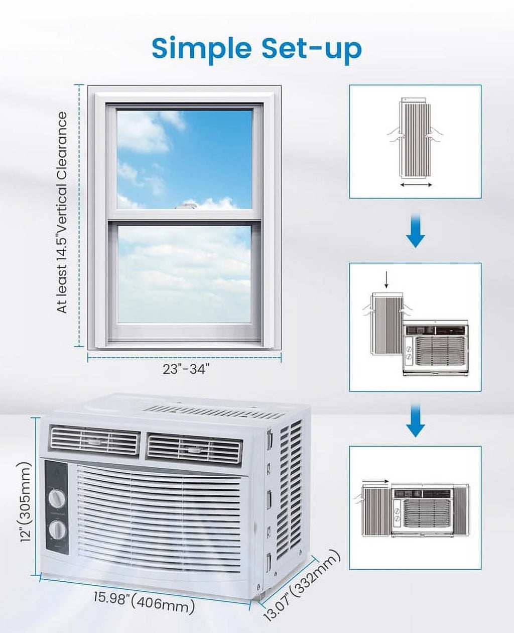 5000 BTU Window Air Conditioner with Reusable Filter E6020