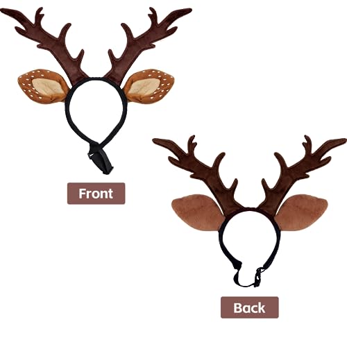 Dog Cat Christmas Reindeer Antlers Headband Adjustable Pet Costume U1085