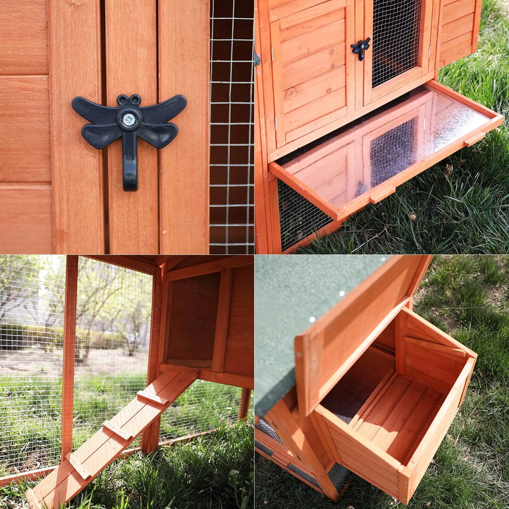 52'' Wooden Chicken Coop with Nesting Box F883
