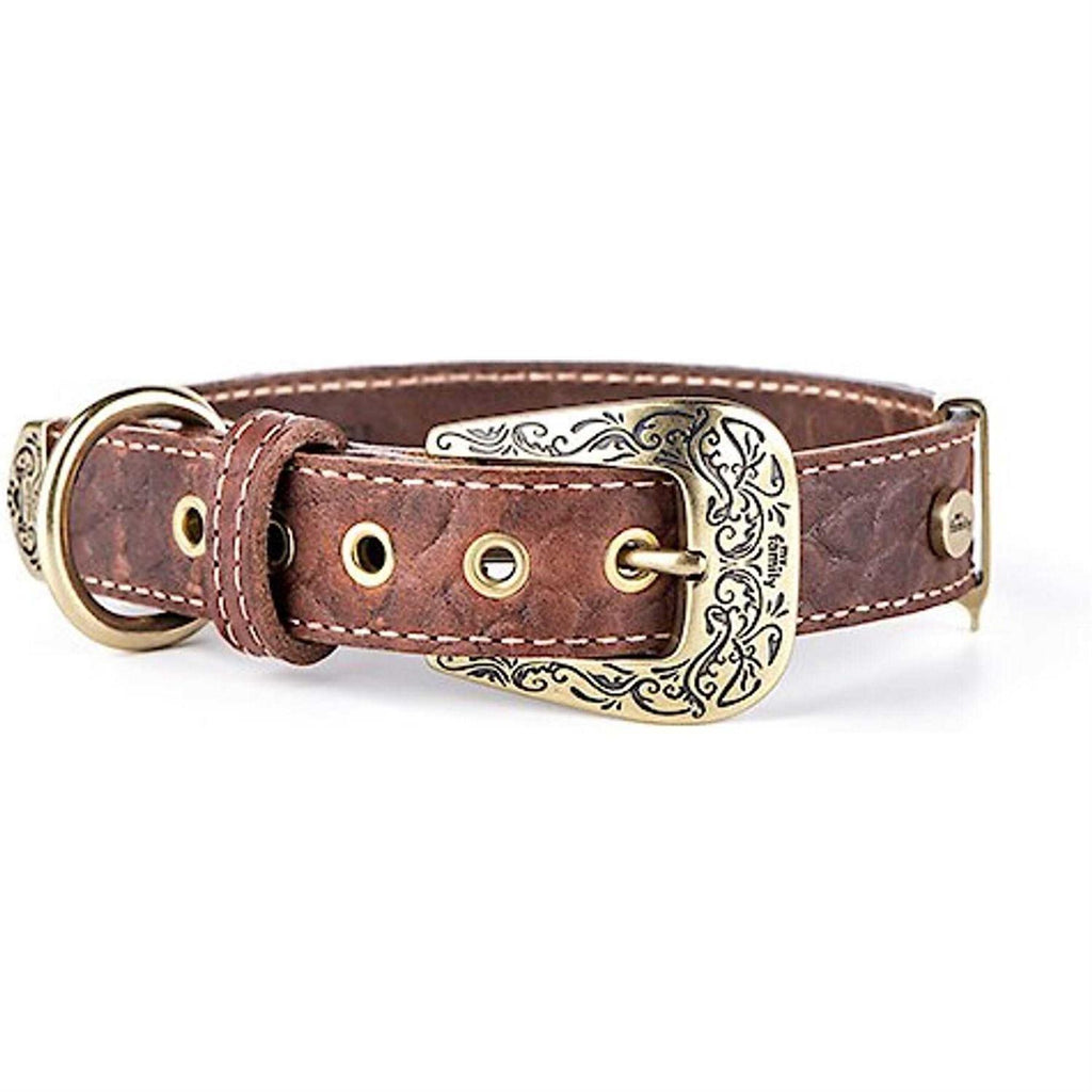 Genuine Embossed Italian Leather Dog Collar J126