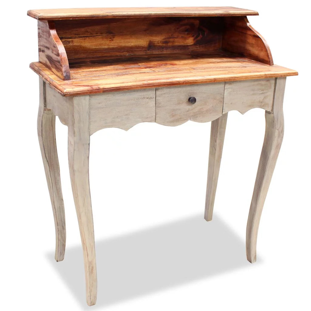 Writing Desk with Storage Drawers and Curved Leg C6388