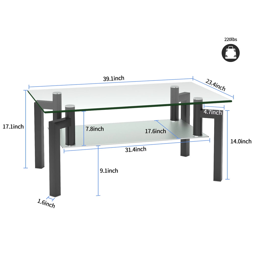 Black Glass Coffee Table H1257