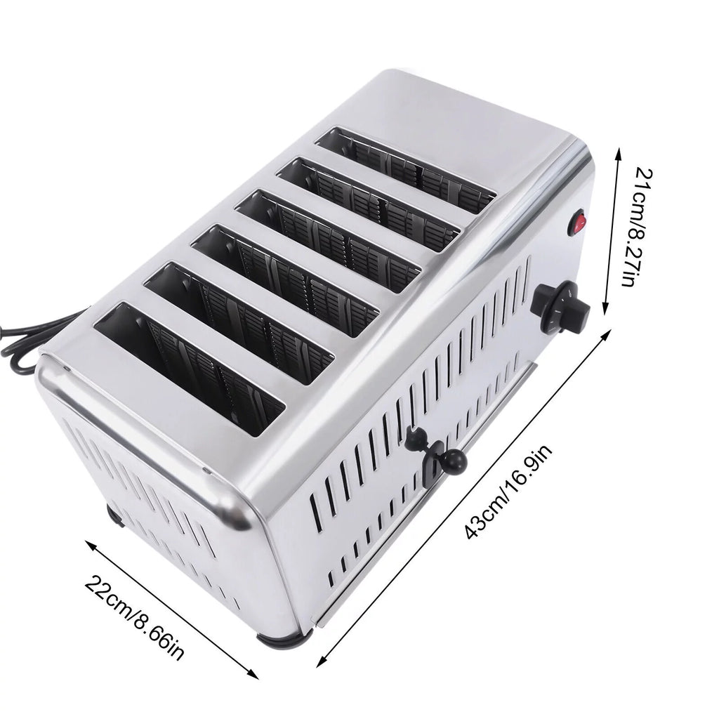 6 Slices Pop-Up Electric Stainless Steel Toaster V23142