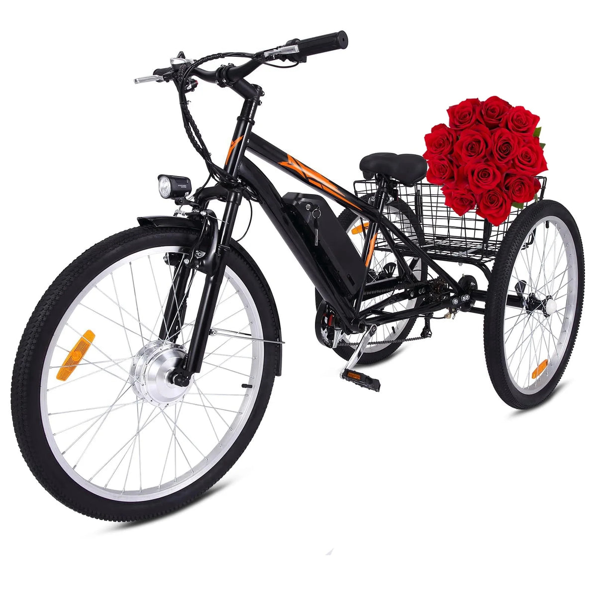 Electric Tricycle 24 7 Speeds 3 Wheels Blue E518