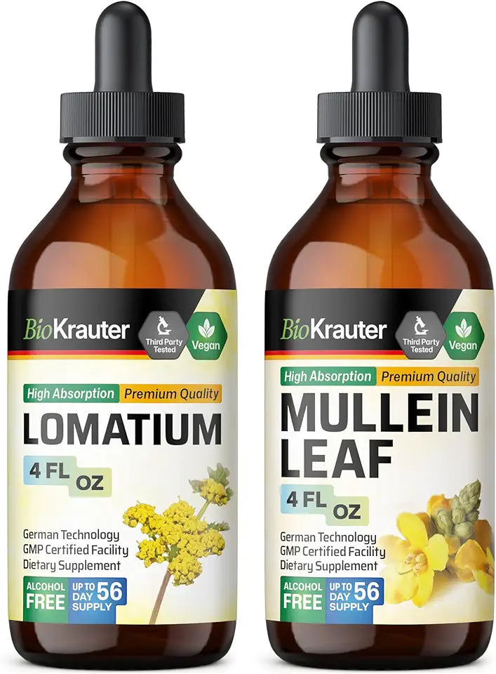 Lomatium Tincture 4 Fl. Oz. & Mullein Tincture 4 Fl. Oz. P1422