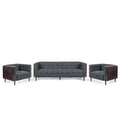 Charcoal and Brown Fabric 5-Seater Living Room Set E620661
