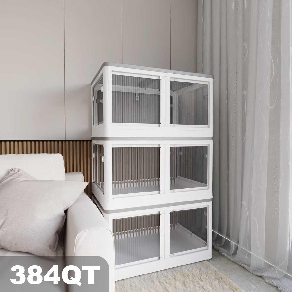 Transparent Stackable Storage Bins with Wheels U3221
