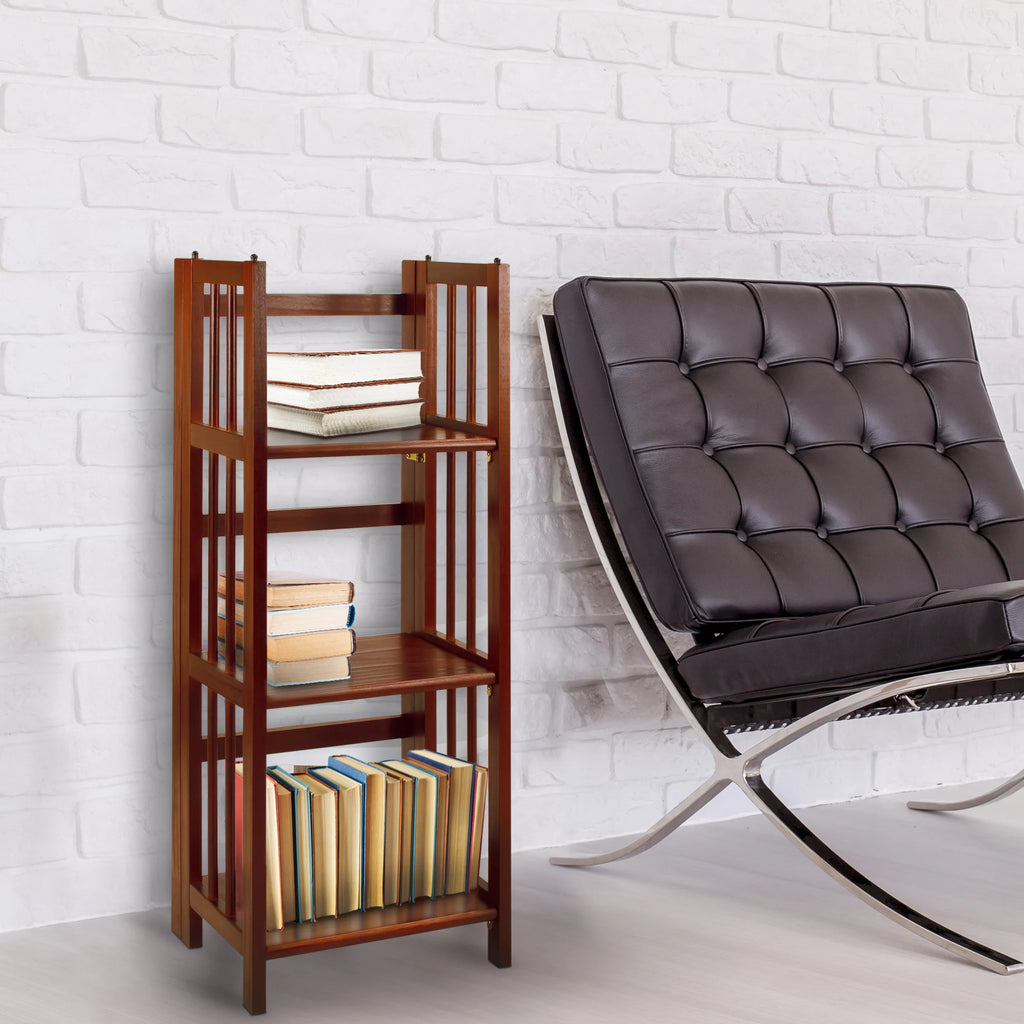 3-Shelf Folding Bookcase, Walnut F919233