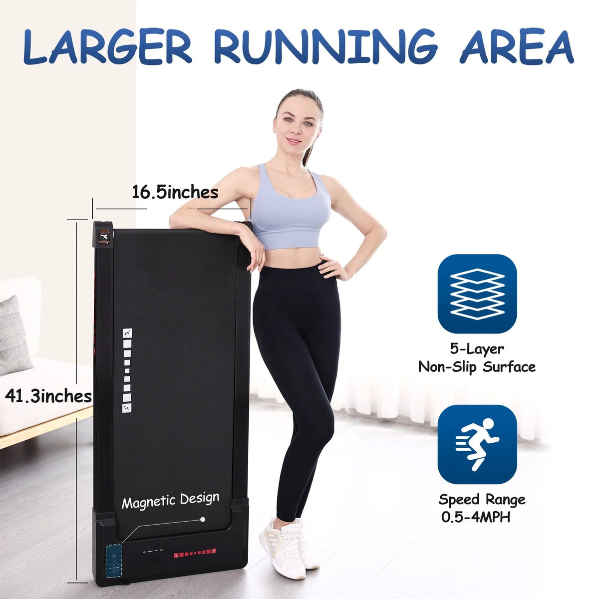 Walking Pad Treadmill 265 lbs Capacity with Remote Control W918290