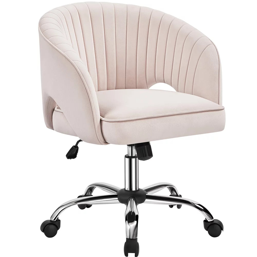 Cream Velvet Tufted Office Chair G833