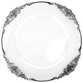 Clear Acrylic Charger Plates with Black Rim Set of 4 P358