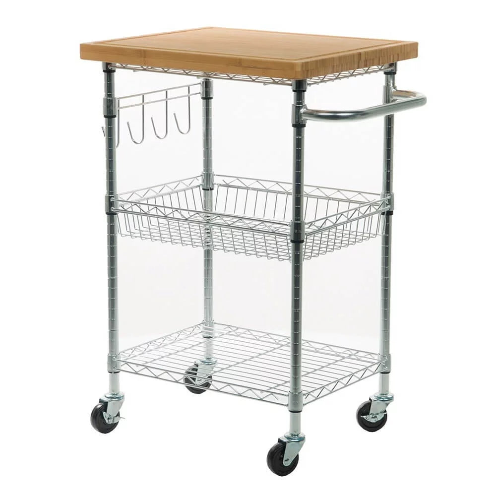 2 Tier Maple Butcher Block Cart H192380