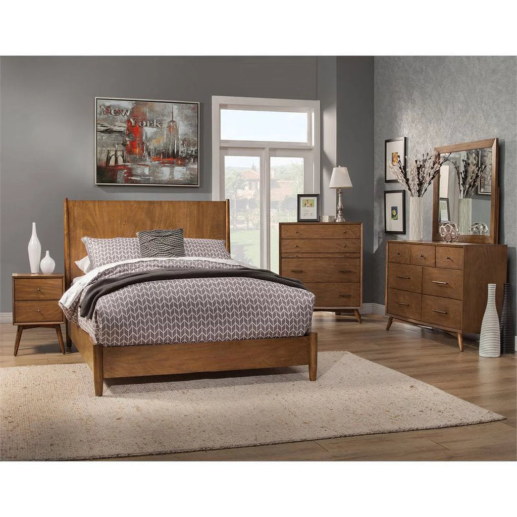 3 Piece Small TV Console Full Size Panel Bed & Nightstand E55222